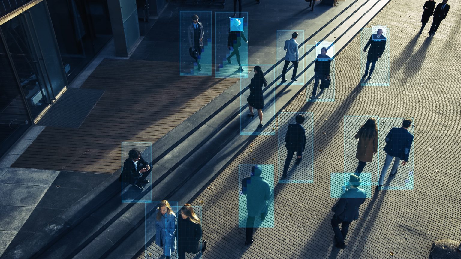 elevated,security,camera,surveillance,footage,of,a,crowd,of,people
